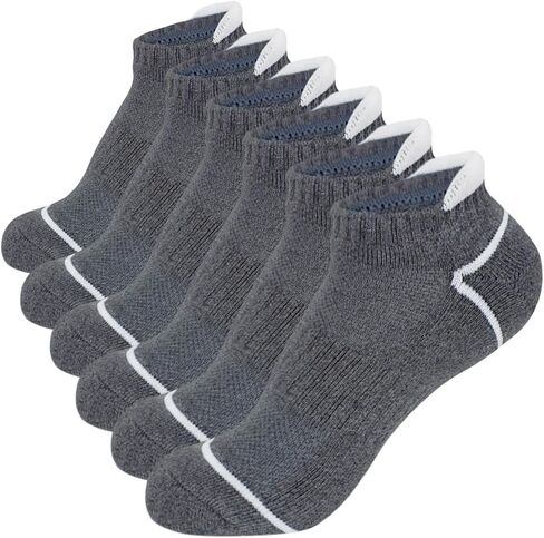 KONY 6 Pairs Women's Cotton Thick Cushioned Running Athletic Low Cut Ankle Tab Socks, Size 6-9 in Saudi Arabia