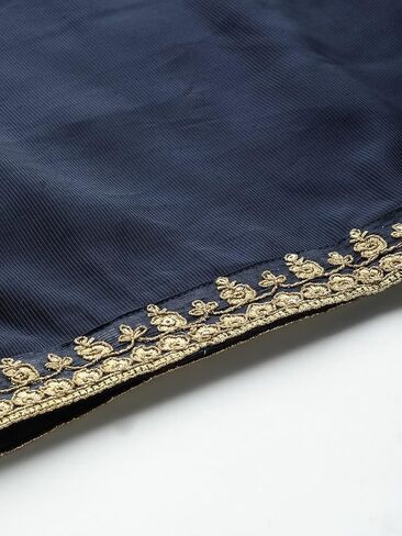 مجموعة INDO ERA الهندية النسائية من مزيج القطن الخردل بزخارف عرقية مطرزة بطول الساق مستقيمة كورتا بالازو مع طقم دوباتا in Kuwait