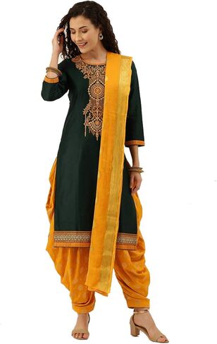 Ready to Wear Indian Pakistani Cotton Ethnic Wear Designer Punjabi Salwar Kameez Patiala Suit for Women in Saudi Arabia