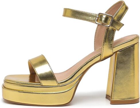 Amoji Women's 4 Inch Platform Chunky Heel Ankle Strap Block Heeled Sandals 311 in Saudi Arabia