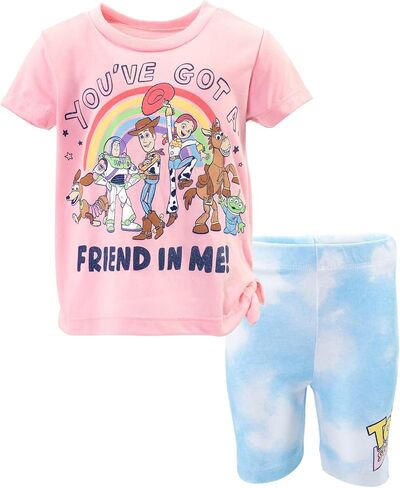 Disney T-Shirt and Bike Shorts Outfit Set Infant to Big Kid Sizes (12 Months - 14-16) in Kuwait