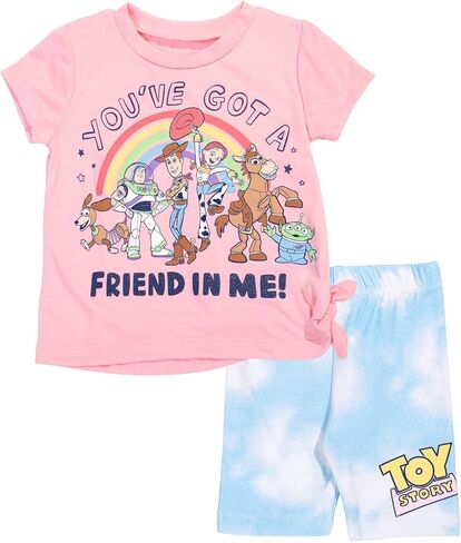 Disney T-Shirt and Bike Shorts Outfit Set Infant to Big Kid Sizes (12 Months - 14-16) in Kuwait