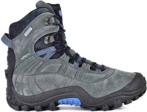 أحذية XPETI للرجال من الجلد متوسطة الارتفاع وخفيفة الوزن للمشي لمسافات طويلة معزولة وغير قابلة للانزلاق في الهواء الطلق in Kuwait