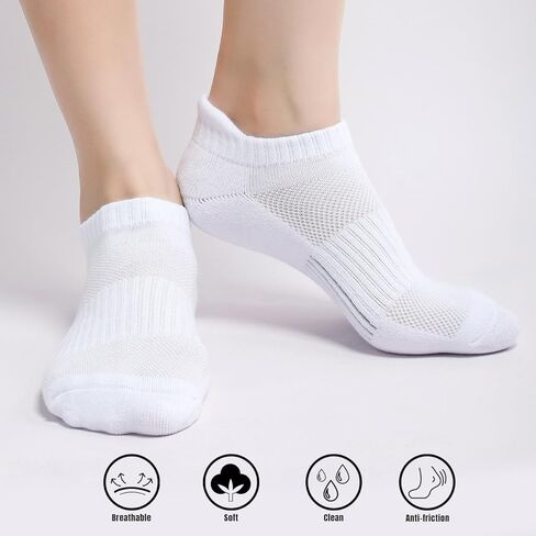 FAYBOX Ankle Socks for Women Running Athletic Workout Cushioned No Show Socks 6 Pairs Size 6-8/9-11 in Kuwait