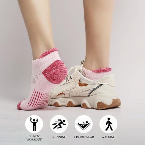FAYBOX Ankle Socks for Women Running Athletic Workout Cushioned No Show Socks 6 Pairs Size 6-8/9-11 in Kuwait
