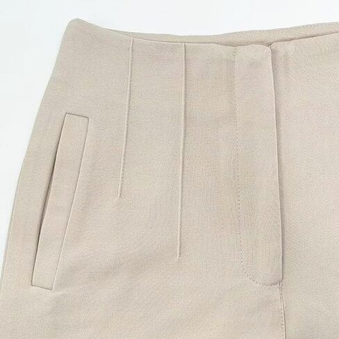 سروال كاجوال بخصر مرتفع قابل للتمدد للنساء من بيرو، بنطلون كاجوال عصري نحيف للعمل مع جيوب in Kuwait