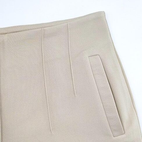 سروال كاجوال بخصر مرتفع قابل للتمدد للنساء من بيرو، بنطلون كاجوال عصري نحيف للعمل مع جيوب in Kuwait