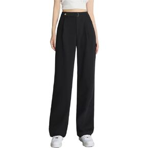 SANGTREE Womens Wide Leg Dress Pants High Waisted Long Casual Straight Trousers for Office,X-Small - XX-Large