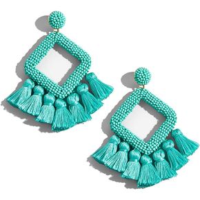 شرابة استرخى أقراط للنساء اليدوية مطرز بيان البوهيمي أقراط مسمار استرخى أقراط للنساء العصرية مجوهرات الإكسسوار in Kuwait