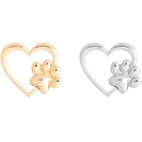 RUIZHEN Love Heart with Dog Paw Print Sweater Coat Pin Badge Brooch