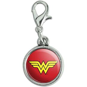 الرسومات والمزيد من Wonder Woman Classic Logo Antiqued سوار قلادة سحاب سحب ساحر مع مشبك جراد البحر in Saudi Arabia