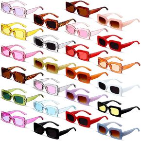 24 زوجًا من النظارات الشمسية الرجعية للنساء، نظارات شمسية مربعة صغيرة مستطيلة 90 ثانية نظارات شمسية عصرية مكتنزة in Kuwait