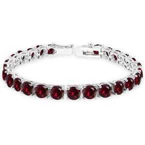 B. BRILLIANT Sterling Silver Genuine, Created or Simulated 6mm Round Gemstone Tennis Bracelet for Women in Saudi Arabia