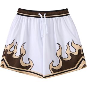 BINTEHGS Mens Basketball Shorts Whit Pocket Gym Workout Mesh Athletic Shorts Casual Cool Flame Graphic Running Short Pants