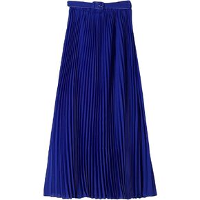 CHICFOR Womens Elegant Solid Bohemian Pleated Maxi Skirt High Elastic Waist Full/Ankle Length Skirt