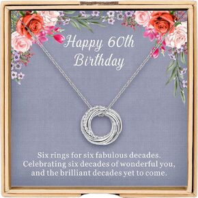 BalaBelle Birthday Gifts for Women, 30th 40th 50th 60th 70th 80th 90th Birthday Gifts for Women Friends, Happy Birthday Necklace 925 Sterling Silver Circle Necklace, Birthday Jewelry for Women in Saudi Arabia