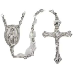 AT001 Men, Womens or Childrens Catholic Rosary, Acrylic Faceted Silver & Clear Ab Finish Rosary, Great for First Communion & Confirmation, Material: Acrylic Bead Size: 6mm; 21 1/2" L; 1 3/4" Crucifix in Saudi Arabia