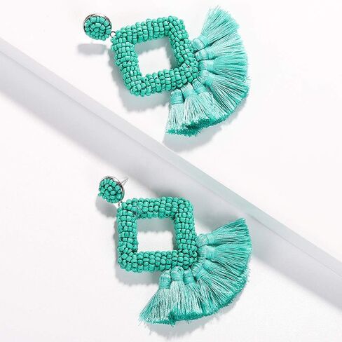 شرابة استرخى أقراط للنساء اليدوية مطرز بيان البوهيمي أقراط مسمار استرخى أقراط للنساء العصرية مجوهرات الإكسسوار in Kuwait