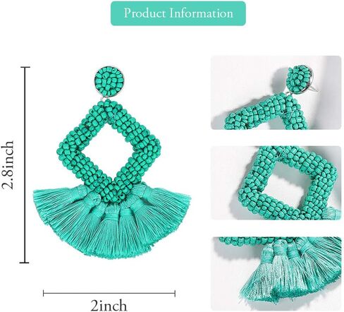 شرابة استرخى أقراط للنساء اليدوية مطرز بيان البوهيمي أقراط مسمار استرخى أقراط للنساء العصرية مجوهرات الإكسسوار in Kuwait