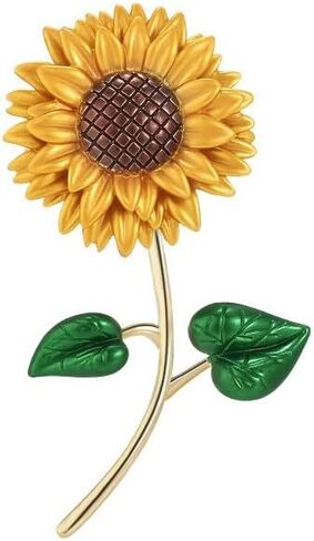 EMEGCY Flower Brooch for Women Girls Flower Rhinestone Brooch Gold Plated Lapel Pin Clothing Accessory Wedding Gift Fashion Jewelry for Mom Wife in Saudi Arabia