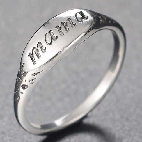 Jude Jewelers Stainless Steel Mama Mom Mother's Day Birthday Christmas Wedding Holiday Ring in Saudi Arabia