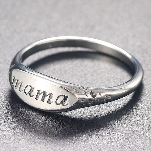 Jude Jewelers Stainless Steel Mama Mom Mother's Day Birthday Christmas Wedding Holiday Ring in Saudi Arabia