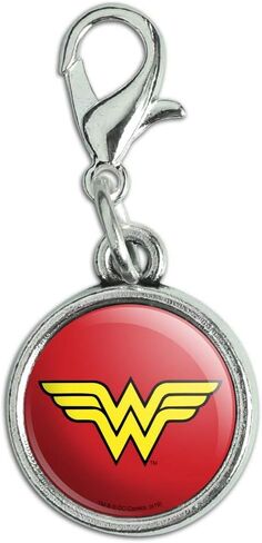 GRAPHICS & MORE Wonder Woman Classic Logo Antiqued Bracelet Pendant Zipper Pull Charm with Lobster Clasp in Saudi Arabia