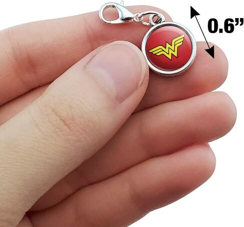 GRAPHICS & MORE Wonder Woman Classic Logo Antiqued Bracelet Pendant Zipper Pull Charm with Lobster Clasp in Saudi Arabia