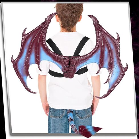 Halloween Dragon Costume Wing Dinosaur Tail Mask Dragon Cosplay Dinosaur Costume Set for Kids Children in Saudi Arabia
