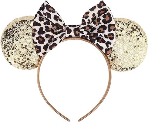 AQOKKA Mouse Ears Headbands Sequin Mouse Ears Headband with Bow for Birthday Party, Women & Girl in Saudi Arabia