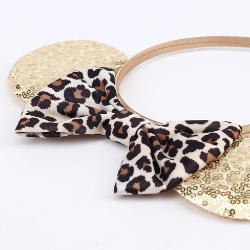 AQOKKA Mouse Ears Headbands Sequin Mouse Ears Headband with Bow for Birthday Party, Women & Girl in Saudi Arabia