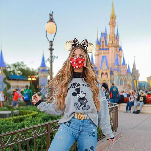 AQOKKA Mouse Ears Headbands Sequin Mouse Ears Headband with Bow for Birthday Party, Women & Girl in Saudi Arabia