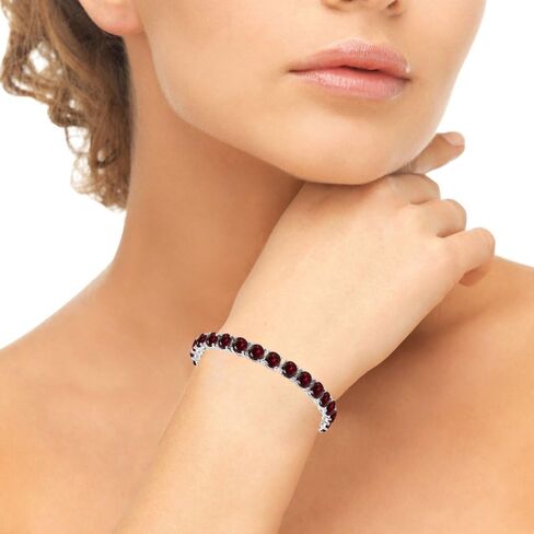 B. BRILLIANT Sterling Silver Genuine, Created or Simulated 6mm Round Gemstone Tennis Bracelet for Women in Saudi Arabia