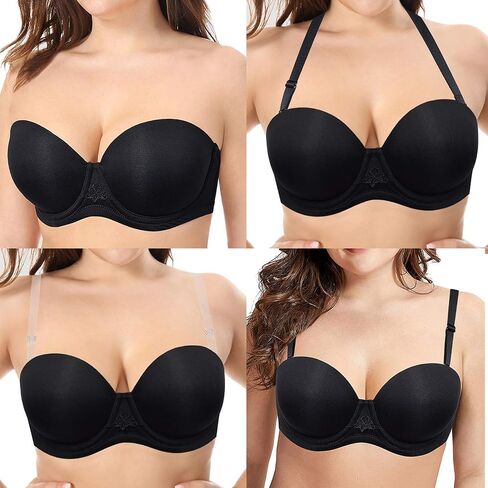 YBCG Strapless Convertible Multiway Underwire Bra with Clear Strap for Women in Kuwait