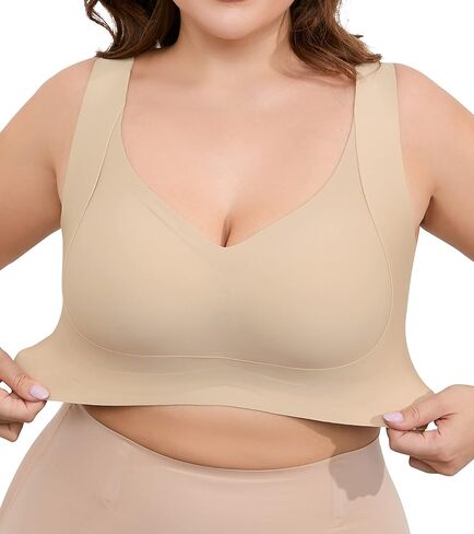 حمالات صدر Xcutting ناعمة للنوم خالية من الأسلاك للنساء، تغطية كاملة بدون أسلاك داخلية، حمالات صدر يومية مريحة، حمالات صدر رياضية مبطنة in Kuwait
