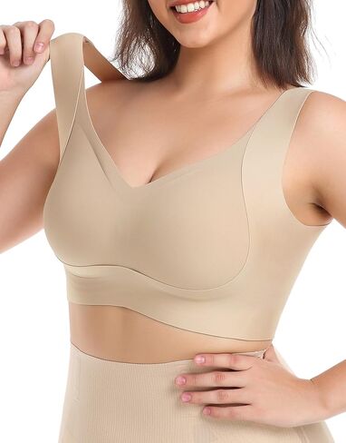 حمالات صدر Xcutting ناعمة للنوم خالية من الأسلاك للنساء، تغطية كاملة بدون أسلاك داخلية، حمالات صدر يومية مريحة، حمالات صدر رياضية مبطنة in Kuwait