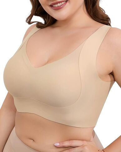 حمالات صدر Xcutting ناعمة للنوم خالية من الأسلاك للنساء، تغطية كاملة بدون أسلاك داخلية، حمالات صدر يومية مريحة، حمالات صدر رياضية مبطنة in Kuwait