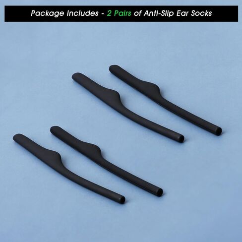 Acefrog 2 Pairs Upgraded Soft Silicone Replacement Temple Sleeve Ear Socks for Oakley Keel OX3122 / Keel Blade OX3125 / Wingback OX5089 / Wingback SQ OX5148 Eyeglasses, Perfectly Fit, Black in Saudi Arabia