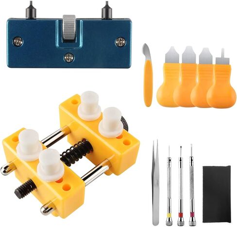 مجموعة ادوات اصلاح الساعات من بينليف، فتاحة هيكل ساعة قابلة للتعديل، مزيل ظهر الساعة، مجموعة ادوات استبدال بطارية الساعة لأنواع مختلفة من الساعات (12 قطعة) in Kuwait