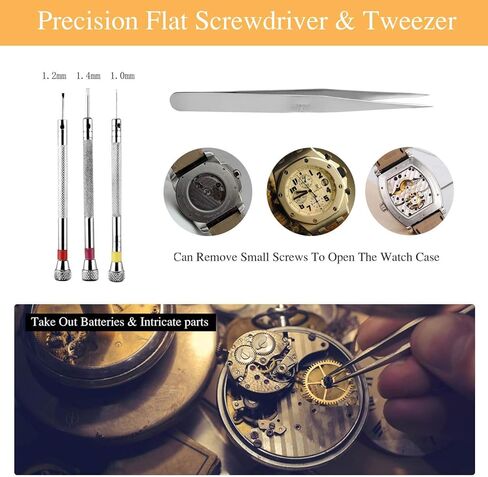 مجموعة ادوات اصلاح الساعات من بينليف، فتاحة هيكل ساعة قابلة للتعديل، مزيل ظهر الساعة، مجموعة ادوات استبدال بطارية الساعة لأنواع مختلفة من الساعات (12 قطعة) in Kuwait