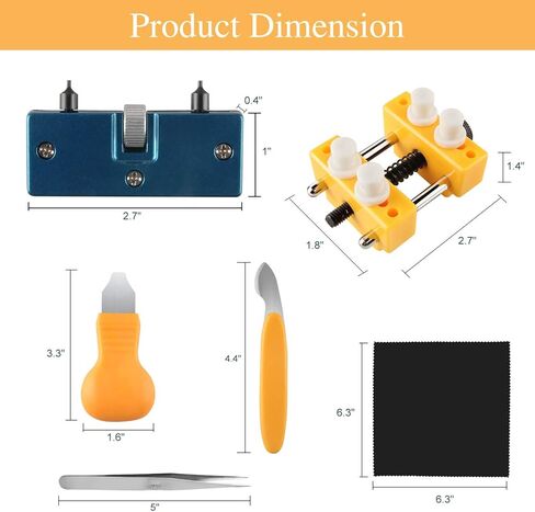 مجموعة ادوات اصلاح الساعات من بينليف، فتاحة هيكل ساعة قابلة للتعديل، مزيل ظهر الساعة، مجموعة ادوات استبدال بطارية الساعة لأنواع مختلفة من الساعات (12 قطعة) in Kuwait