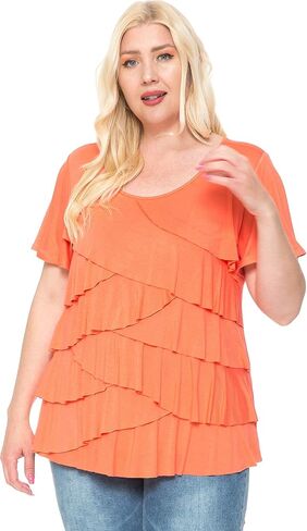LEEBE Women and Plus Size Ruffle Top (Small-5X) in Saudi Arabia