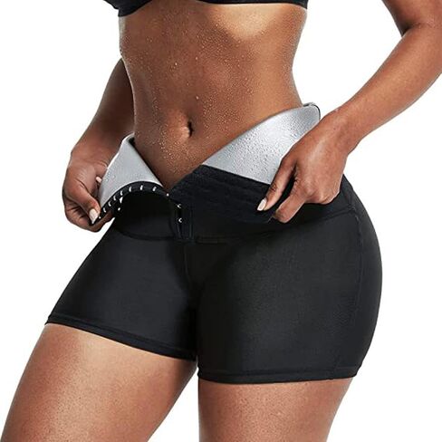 FNIUANF Sauna Shorts for Women, Waist Trainer for Women, Heat Trapping Workout Shorts Womens Sweat Shorts for Gym Exercise in Saudi Arabia