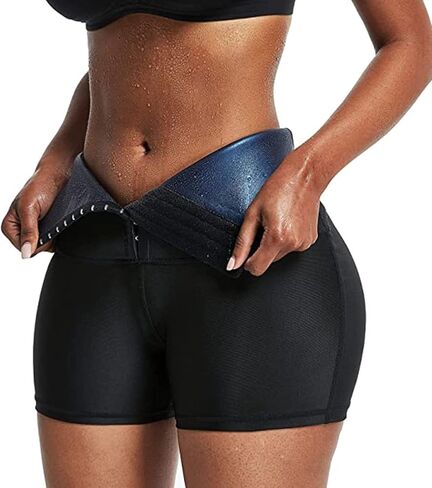 FNIUANF Sauna Shorts for Women, Waist Trainer for Women, Heat Trapping Workout Shorts Womens Sweat Shorts for Gym Exercise in Saudi Arabia