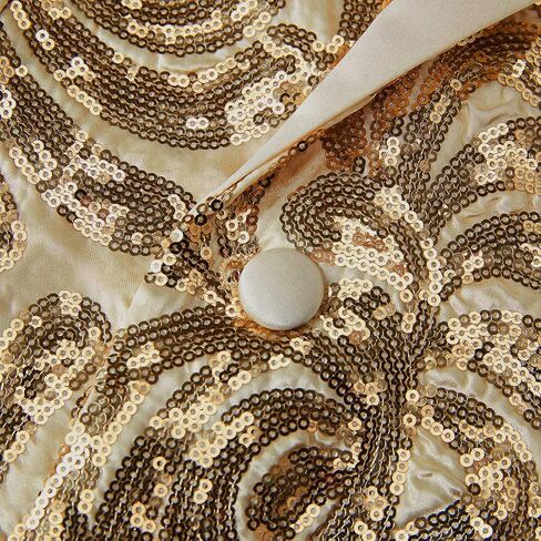 جاكيت رجالي من PYJTRL أنيق من الساتان وجه ترتر مزين بالزهور in Kuwait