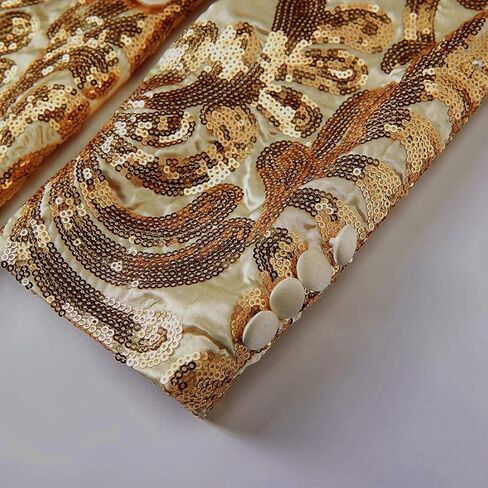 جاكيت رجالي من PYJTRL أنيق من الساتان وجه ترتر مزين بالزهور in Kuwait