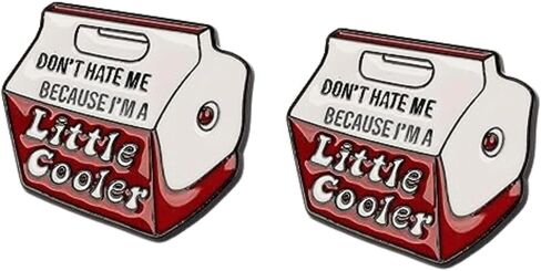 (2PCS) "Don't Hate Me Because I'm a Little Cool" Words Enamel Pin - Cute Cartoon Socially Awkward Badge for Bag, Clothes, & Lapel - Funny Punk Jewelry & Cooler Brooch Gifts for Men, Women, Adults in Saudi Arabia