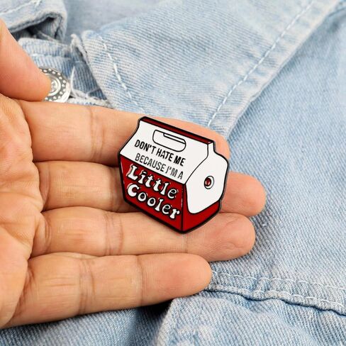 (2PCS) "Don't Hate Me Because I'm a Little Cool" Words Enamel Pin - Cute Cartoon Socially Awkward Badge for Bag, Clothes, & Lapel - Funny Punk Jewelry & Cooler Brooch Gifts for Men, Women, Adults in Saudi Arabia