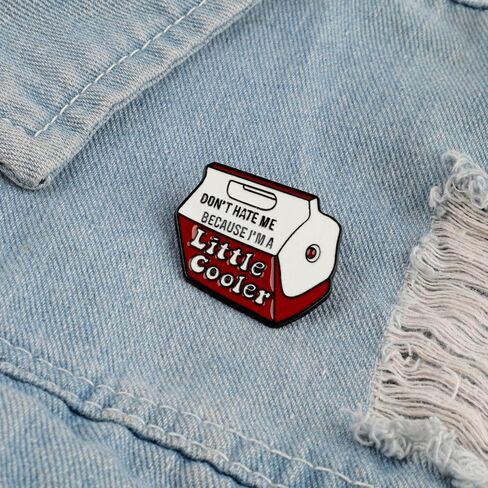 (2PCS) "Don't Hate Me Because I'm a Little Cool" Words Enamel Pin - Cute Cartoon Socially Awkward Badge for Bag, Clothes, & Lapel - Funny Punk Jewelry & Cooler Brooch Gifts for Men, Women, Adults in Saudi Arabia