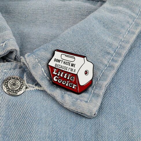(2PCS) "Don't Hate Me Because I'm a Little Cool" Words Enamel Pin - Cute Cartoon Socially Awkward Badge for Bag, Clothes, & Lapel - Funny Punk Jewelry & Cooler Brooch Gifts for Men, Women, Adults in Saudi Arabia